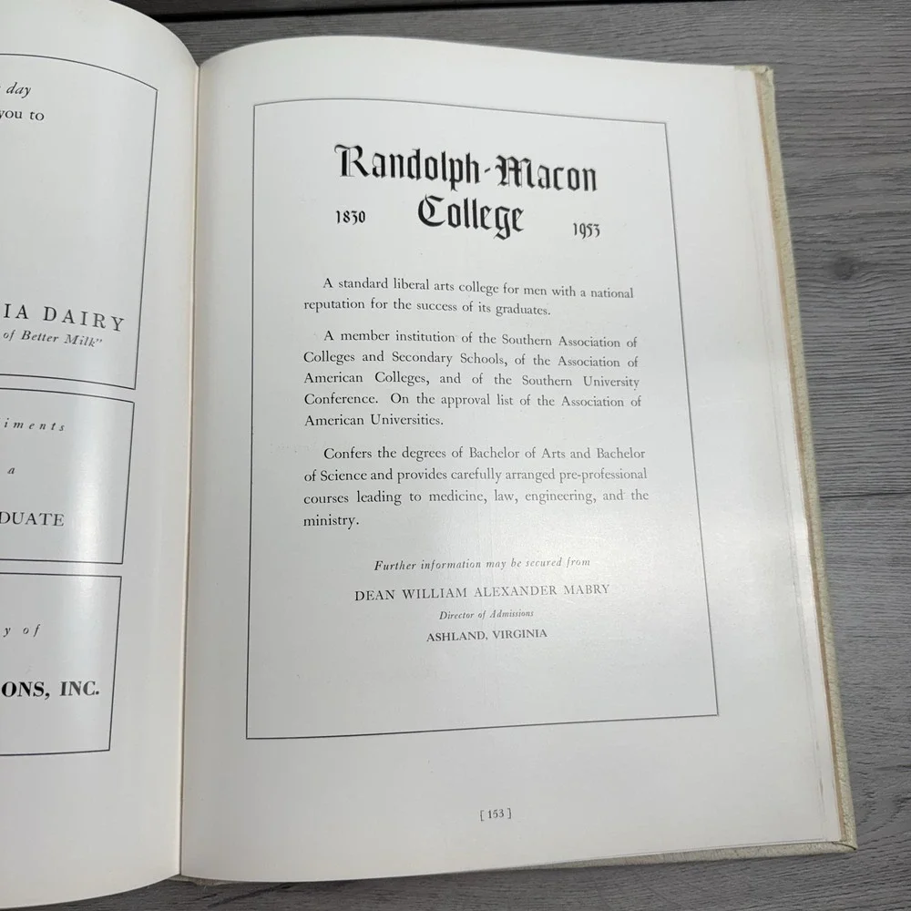 Vintage Marshallite 1953 John Marshall High School Yearbook Richmond Hardcover